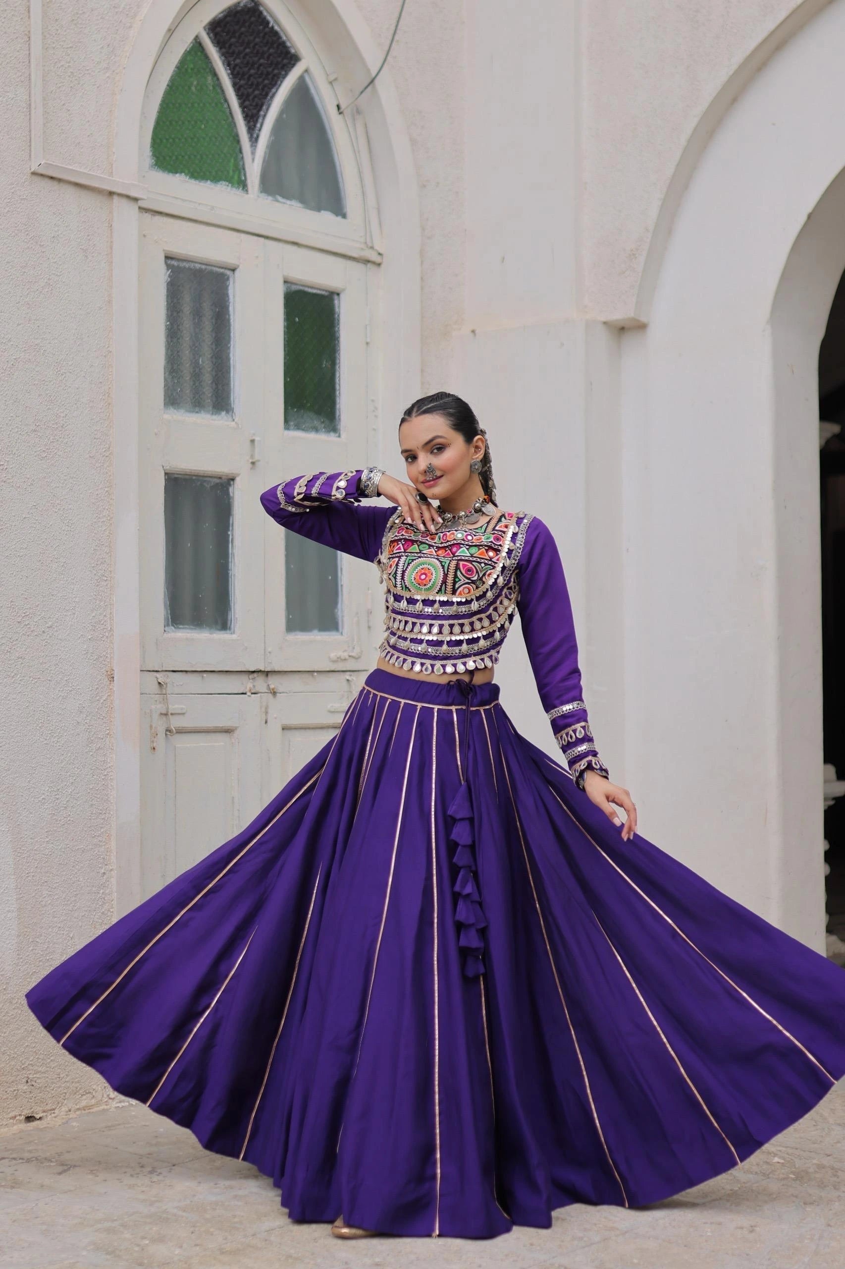 Soft Purple Roman Lehenga Kalyanja Fashion